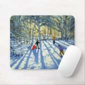 Woodland in de winter nabij Ashbourne Derbyshire Muismat (Met muis)