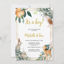 Woodland It's a boy Baby Shower  Kaart