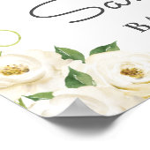 Woodland Ivory Floral Baby shower Welkomstteken Poster (Hoek)