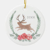 Woodland Jackalope Kerstmis Keepomwille Keramisch Ornament (Voorkant)