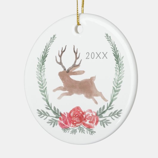 Woodland Jackalope Kerstmis Keepomwille Keramisch Ornament (Links)