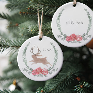 Woodland Jackalope Kerstmis Keepomwille Keramisch Ornament