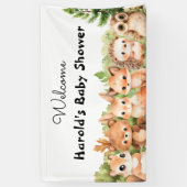 Woodland Joy Baby shower Welkom Spandoek (Verticaal)