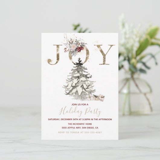 Woodland Joy kerstboomfeest Kaart (Staand voorkant)