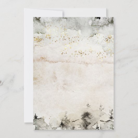 Woodland Joy Kerstdeer Floral Holiday Party Kaart (Achterkant)