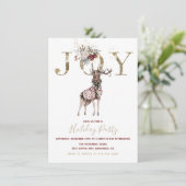 Woodland Joy Stag Holiday Party Kaart (Staand voorkant)