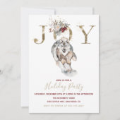 Woodland Joy Wolf Dog Holiday Party Kaart (Voorkant)