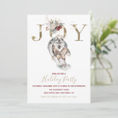 Woodland Joy Wolf Dog Holiday Party Kaart (Staand voorkant)