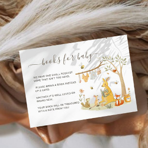 Woodland Kangaroo Boeken voor Baby shower Informatiekaartje