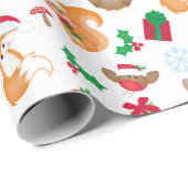 Woodland kerst Animal Cadeaupapier (Rol Hoek)