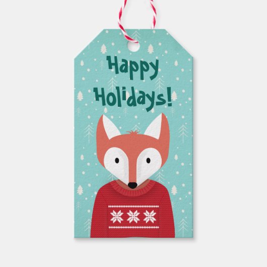 Woodland kerst cadeaulabel (Voorkant)