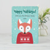 Woodland kerst feestdagenkaart (Staand voorkant)