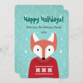 Woodland kerst feestdagenkaart (Voorkant / Achterkant)