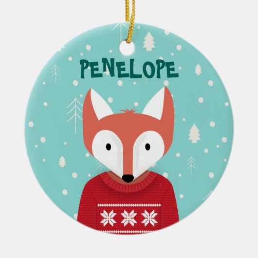 Woodland kerst keramisch ornament (Voorkant)