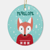 Woodland kerst keramisch ornament (Links)