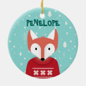 Woodland kerst keramisch ornament (Achterkant)