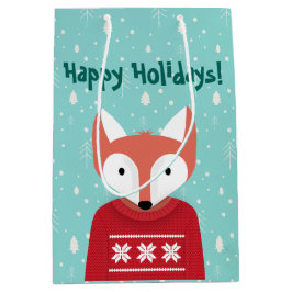 Woodland kerst medium cadeauzakje