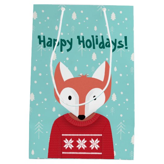 Woodland kerst medium cadeauzakje (Achterkant)