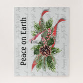 Woodland kerst | Rode kardinaal Legpuzzel (Verticaal)