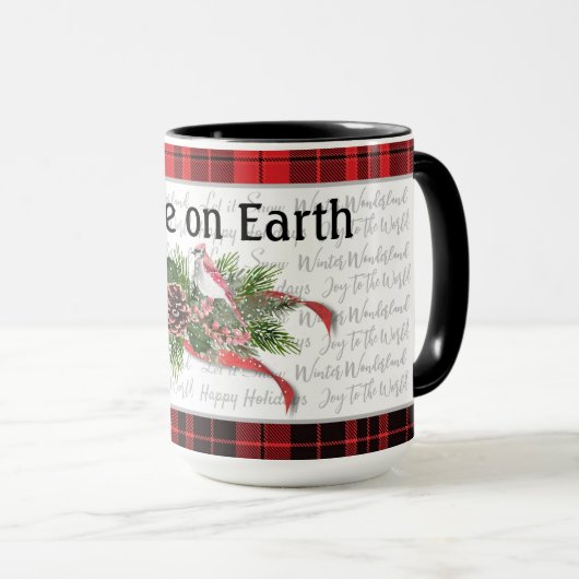 Woodland kerst | Rode kardinaal Mok (Voorkant rechts)