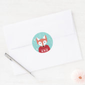 Woodland kerst ronde sticker (Envelop)