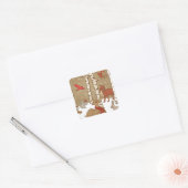 Woodland kerst vierkante sticker (Envelop)