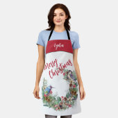 Woodland kerst | Vogeladem op maat Schort (Gedragen)