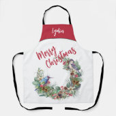 Woodland kerst | Vogeladem op maat Schort (Voorkant)