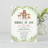 Woodland-kerstBaby shower Kaart (Staand voorkant)