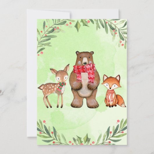 Woodland-kerstBaby shower Kaart (Achterkant)