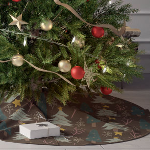 Woodland kerstbomen Earth Tones Pattern Kerstboom Rok