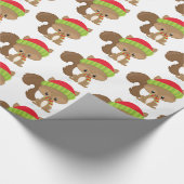 Woodland Kerstfeestdag, eekhoorn Cadeaupapier (Hoek)