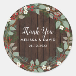 Woodland Kerstkrans Dank u Stickers