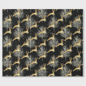 Woodland Kerstmis Gold Deer DIY Background Color Cadeaupapier (Vlak)