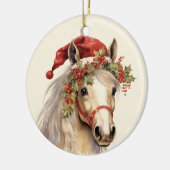 Woodland Kerstpaard voeg tekst toe waterverf Keramisch Ornament (Links)