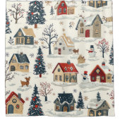  Woodland kerstpatroon (11) Douchegordijn (Voorkant)