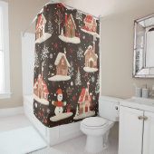  Woodland kerstpatroon (12) Douchegordijn (In situ)