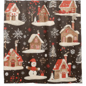 Woodland kerstpatroon (12) Douchegordijn (Voorkant)