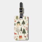  Woodland kerstpatroon (16) Bagagelabel (Voorkant verticaal)