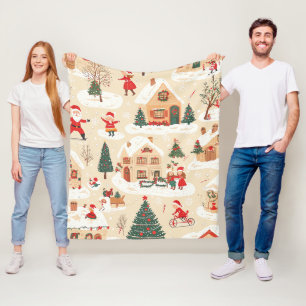 Woodland kerstpatroon (19) Fleece Deken