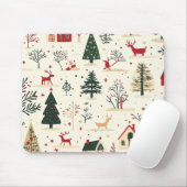 Woodland kerstpatroon (1) Muismat (Met muis)