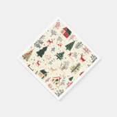 Woodland kerstpatroon (1) Servet (Hoek)