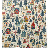 Woodland Kerstpatroon (20) Douchegordijn (Voorkant)