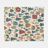  Woodland Kerstpatroon (20) Fleece Deken (Voorkant (Horizontaal))