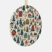 Woodland Kerstpatroon (20) Keramisch Ornament (Rechts)