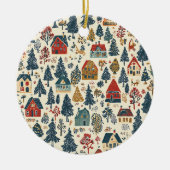  Woodland Kerstpatroon (20) Keramisch Ornament (Voorkant)