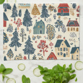 Woodland Kerstpatroon (20) Theedoek (Gevouwen)