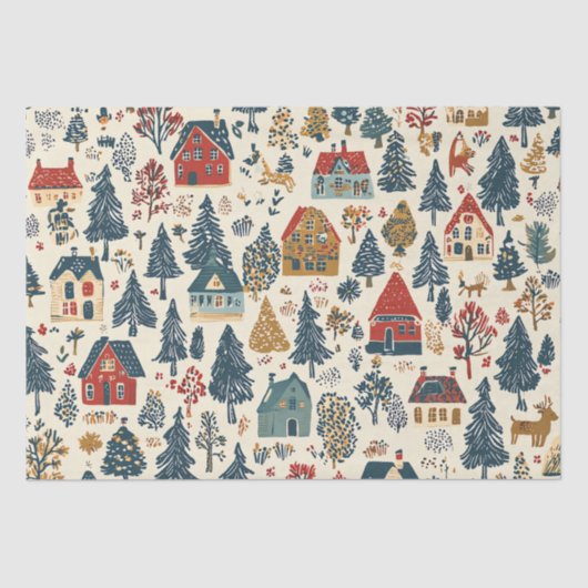  Woodland Kerstpatroon (20) Tissuepapier (Voorkant)