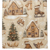  Woodland Kerstpatroon (3) Douchegordijn (Voorkant)