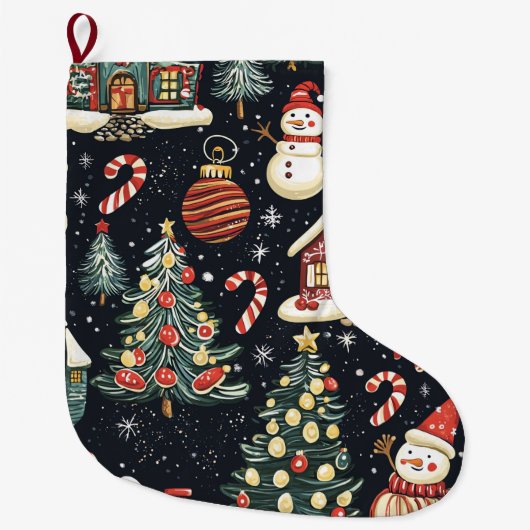  Woodland Kerstpatroon (5) Grote Kerstsok (Voorkant)